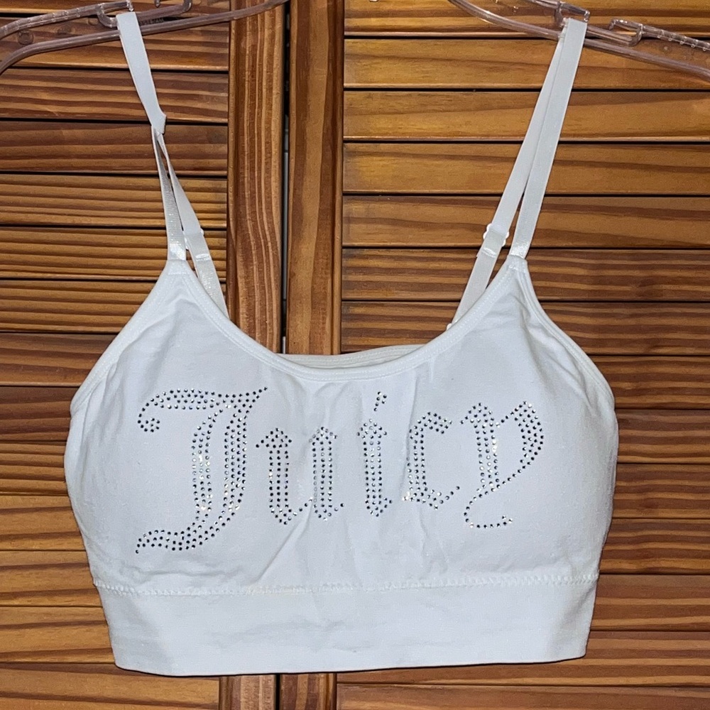 Juicy Couture White Medium Bling Embellishments Seamless Bralette